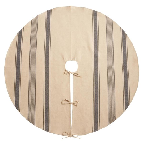 Tistheseason SARO 72 in. Round Navy Blue Banded Design Tree Skirt TI2487931